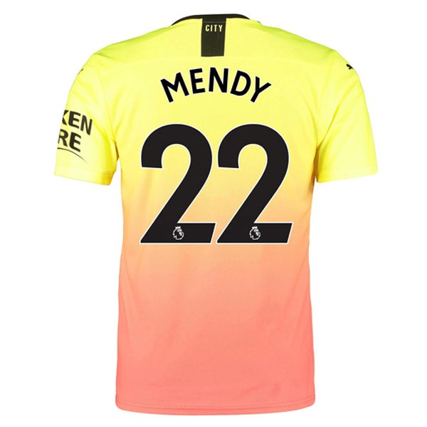 Camiseta Manchester City NO.22 Mendy Tercera equipación 2019-2020 Naranja